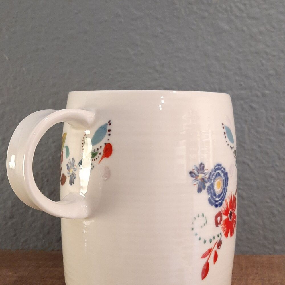 Anthropologie Starla M. Halfmann Petal Palette Floral Coffee Initial "C" Mug Cup - Picture 4 of 6